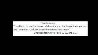 Pro Tools "Unable to locate hardware" Fix For PC