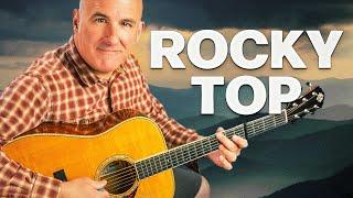 ROCKY TOP - Bluegrass Guitar - Chords, Strumming & G Run Lick (Jason Carey Guitar)