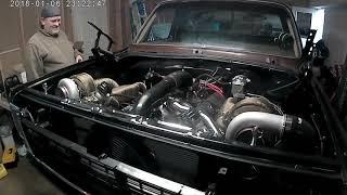 Twin Turbo big block first fire up!