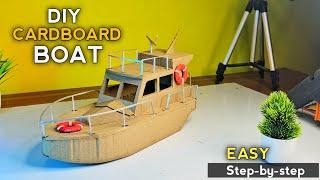 Cardboard se boat kaise banayen | Diy cardboard model | How to make boat with cardboard#craft #diy