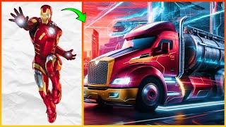 AVENGERS But Fuel Trucks : Marvel & DC Heroes as Gas-Powered Warriors 