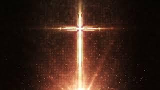 Futuristic Golden Cross Background Loop - 4K Christian Worship Video