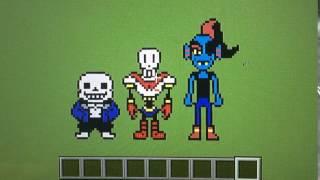 Sans,Papyrus,and Undyne sprites in Minecraft