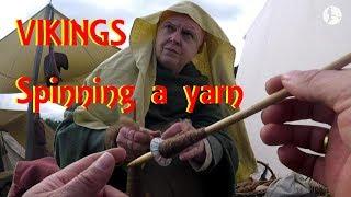 VIKINGS!!! Spinning a yarn using a spindle whorl at Detecival