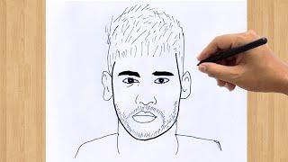 Neymar Drawing Easy Step by Step Tutorial