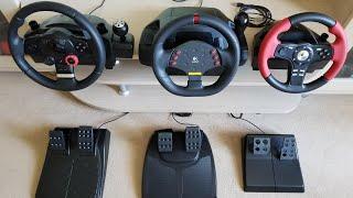 Logitech Driving Force GT / Formula Force EX / MOMO wheels visual comparison and Force Feedback Test