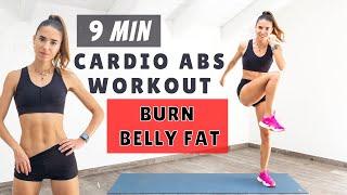 9 min CARDIO ABS WORKOUT - BURN BELLY FAT // QUICK & INTENSE