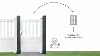 Montagevideo Aluminium Einzeltor Gardengate / Soncost