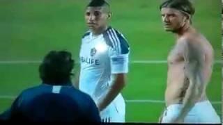 Shirtless David Beckham doesn't want Marcelo Sarvas soccer jersey