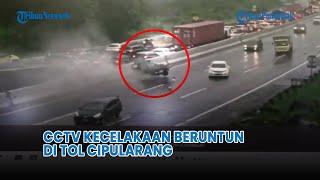 Rekaman CCTV Detik-detik Kecelakaan Beruntun di Tol Cipularang