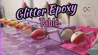 Glitter Epoxy resin table tutorial | Glitter tumbler | LilyRoseCraftroom