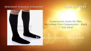 Compression Socks For Men Microfiber Firm Compression - Blac