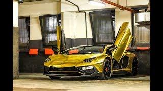 Chrome Gold Lamborghini Aventador SV in Milan!!!