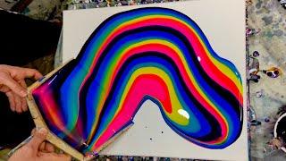 Acrylic Pouring Fluid Art | Painting With A Dustpan Technique