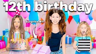 SURPRiSiNG MY DAUGHTER WiTH 12 GiFTS FOR HER 12TH BiRTHDAY!!