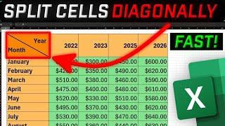 How to diagonally split a cell in Excel FAST!