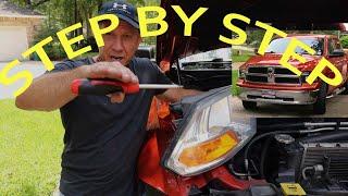 How To Replace The Headlight Assembly 2009-2018 Dodge Ram 1500 | Paul Ricalde