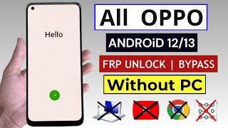 All Oppo Android 12/13 Frp Bypass/Unlock Without PC | Google Account Bypass All Oppo