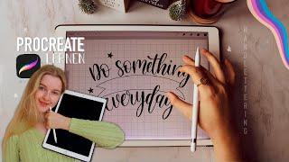 PROCREATE TUTORIAL | Handlettering Designs erstellen | Pinselstift, Verläufe, Schatten und mehr