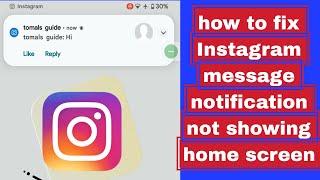 Instagram message notification not showing | Instagram message notification not showing home screen