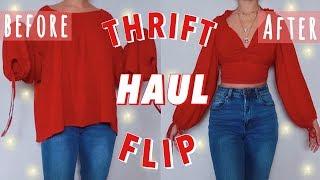 THRIFT FLIP TRY ON HAUL!! // DIY clothing transformations ~ shirts, skirts, and dresses~