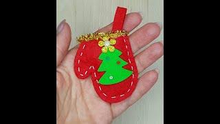 #shorts  How to make Christmas decor Felt mitten - CRAFTMANIA