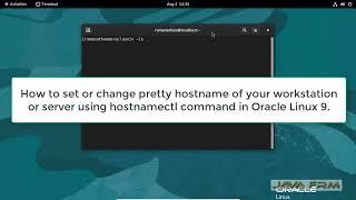 How to set or change pretty hostname using hostnamectl command in Oracle Linux 9