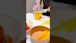 The skill of cutting fresh fruit is extremely eye-catching and most satisfying to viewers #129