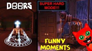 Funny moments in SUPER HARD MODE | Red Cat WOW | DOORS roblox