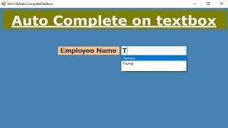 AutoComplete on textbox in C# Windows Form