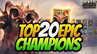 TOP 20 BEST EPIC CHAMPIONS FOR CLAN BOSS IN RAID SHADOW LEGENDS [2021]