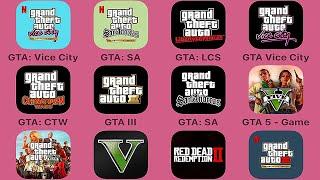 GTA Vice City (The Definitive Edition),GTA San Andreas,Liberty City Stories,Chinatown Wars,GTA 3,5