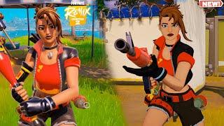 Fortnite DYNAMO TNTINA Skin GAMEPLAY! (CH2 Remix Battle Pass Outfit)