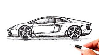 How to draw a Lamborghini easy