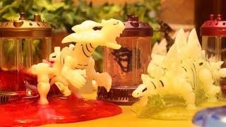 synthetic dinosaur bones. -Dinosaur plastic model & Godzilla Stopmotion-