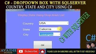 country state city dropdown using c# with sqlserver || show data in dropdownlist from c# sqlserver