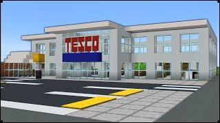 How To Build a Tesco Supermarket In Minecraft Block by Block "Including Interior"