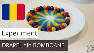 DRAPEL din BOMBOANE | Experiment pentru copii Steagul Romaniei | 1 decembrie | Tricolor