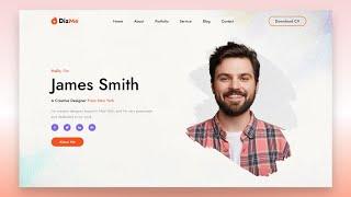  Build a Complete Responsive Personal Portfolio Website Design using HTML CSS And JavaScript