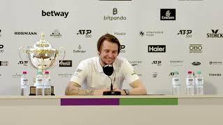 Alexander Bublik Halle 2025 winners' press conference after final win over Daniil Medvedev