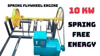 How To Make Flywheel Spring Machine Full Prosses 10 KW Free Energy Generator With 5 Spring