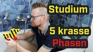 Die 5 PHASEN eines STUDIUMS #studieren #lernen #Studium #motiviert #studiert