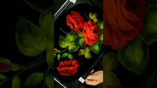 Красные розы. Мазковая Живопись маслом | Red Rose. Oil Painting #shorts