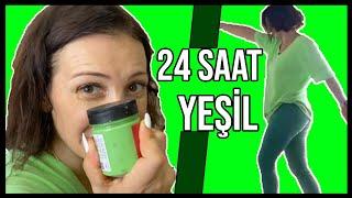 24 SAAT HER ŞEY YEŞİL CHALLENGE! 24 SAAT TEK RENK CHALLENGE Dobişko Tv