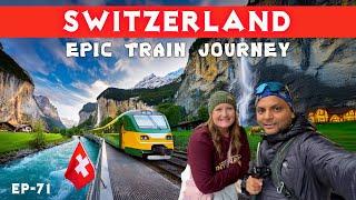 WORLD'S most beautiful TRAIN JOURNEY | Switzerland  LAUTERBRUNNEN - WENGEN | Ep-71