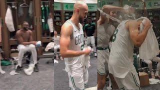 Jaylen Brown THROWS Shoe at Derrick White's face & Celtics Locker went Crazy after Pritchard did it