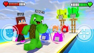 JJ vs Mikey Get a Transformers Helmet Game - Optimus Prime vs Bumblebee - Maizen Minecraft Animation