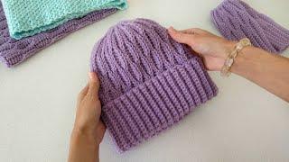 Beautiful crochet hat from one skein. Crochet Honeycomb Pattern