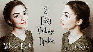 2 Easy Vintage Hairstyles | Hair Tutorial