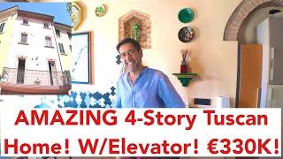 Four-Story Independent Italian Townhome! €330K w/Elevator! Chianti in Tuscany!